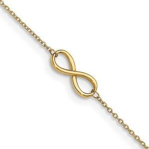 Leslie's 14K Polished Infinity Anklet with 1in Extender